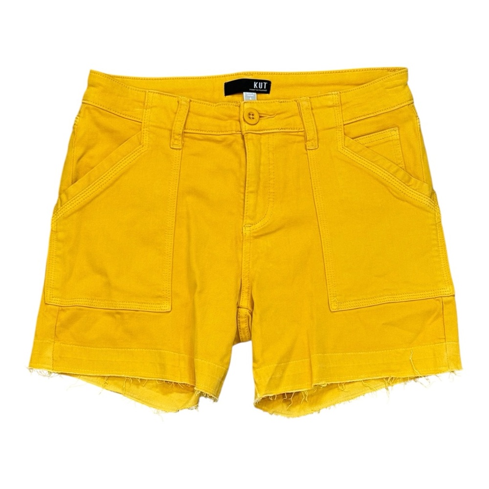 Kut from the Kloth Yellow Cargo Cut Off Shorts Size 4